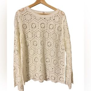 Granny square ivory top from Maurices.